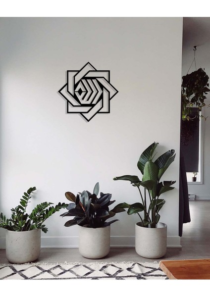 -Allah Islami Metal Tablo - Islami Ev Dekorasyonu - Dini Duvar Tabloları - 50 X 50 - Cm - Sıyah-Islm-024 fiyatları