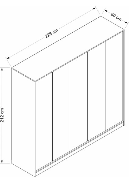 Lara 5 Kapılı Dolap - Senza