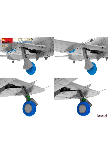 1:48 P-47D-25RE Thunderbolt Temel Kit fiyatları