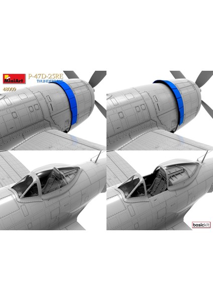 1:48 P-47D-25RE Thunderbolt Temel Kit modelleri