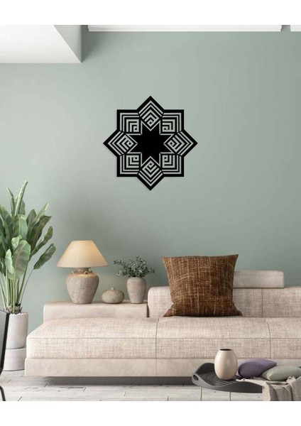-Allah Islami Metal Tablo - Islami Ev Dekorasyonu - Dini Duvar Tabloları - 60 X 60 - Cm - Sıyah-Islm-140