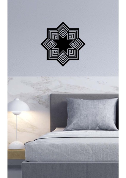 -Allah Islami Metal Tablo - Islami Ev Dekorasyonu - Dini Duvar Tabloları - 60 X 60 - Cm - Sıyah-Islm-140