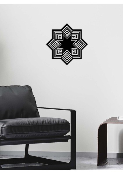 -Allah Islami Metal Tablo - Islami Ev Dekorasyonu - Dini Duvar Tabloları - 60 X 60 - Cm - Sıyah-Islm-140