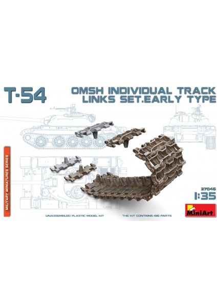 T-54 Omsh Özel Palet Zincir Bağlantı Seti. Early Type