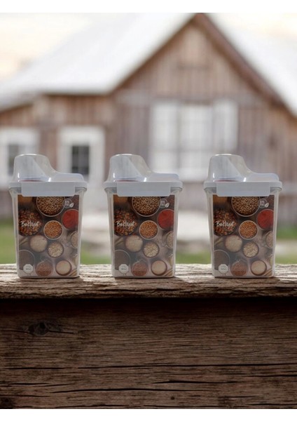 3 Adet 1800ML - Contalı Erzak Saklama Kabı - Ölçekli Bakliyat Kabı - Düzenleyici Kavanoz fiyatları