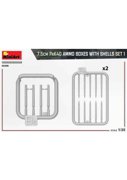 7,5 cm PAK40 Mermili Cephane Kutusu Seti
