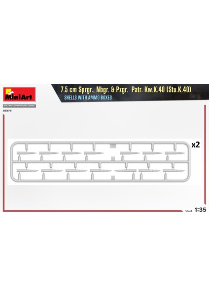 7.5 cm Sprgr., Nbgr. & Pzgr. Patr. Kw.k.40 (Stu.k.40) Mermiler ve Cephane Kutuları