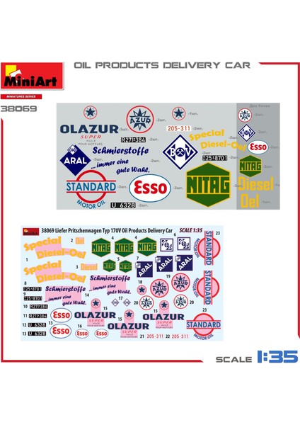1:35 Liefer Pritschenwagen Typ 170V Petrol Ürünü Teslim Arabası modelleri