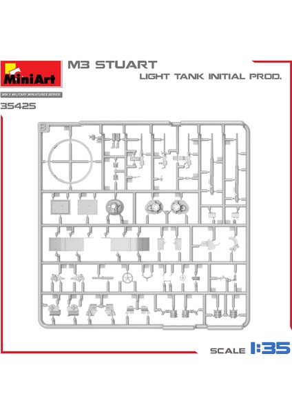 1:35 M3 Stuart Hafif Tank. Ilk Üretim