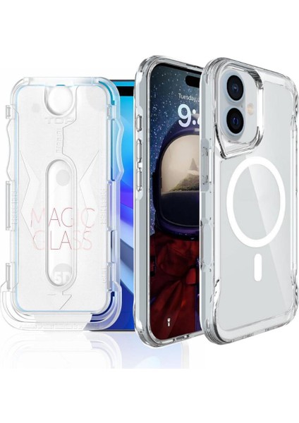 Teleplıus iPhone 16 Plus Kılıf Multi Tmax Magsafe Kapak + Takma Aparatlı Ekran Koruyucu