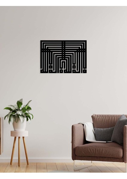 -La Ilahe Illallah Islami Metal Tablo - Islami Ev Dekorasyonu - Dini Duvar Tabloları - 72 X 50 - Cm - Sıyah-Islm-093