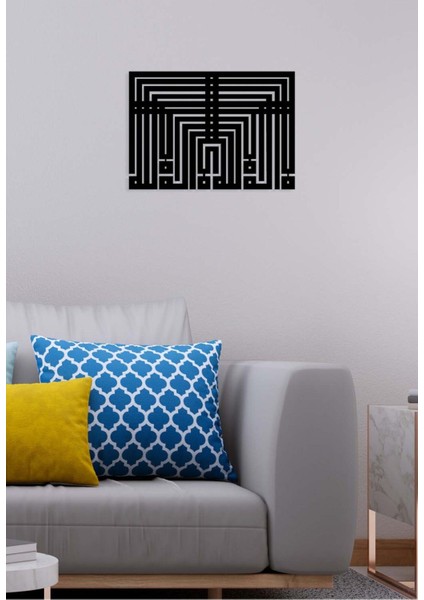 -La Ilahe Illallah Islami Metal Tablo - Islami Ev Dekorasyonu - Dini Duvar Tabloları - 72 X 50 - Cm - Sıyah-Islm-093 modelleri