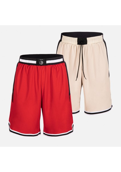 Tarmak Yetişkin Basketbol Şortu - Çift Yönlü - Kırmızı / Bej - SH500 indirimleri