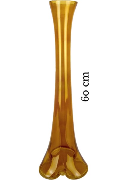 Fil Ayağı Cam Vazo Amber 60 Cm