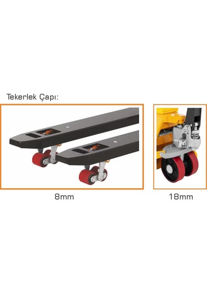 x 2 Ton Kapasiteli Manuel Transpalet