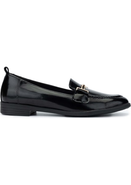 Kadın Deri Siyah Açma Loafer Ayakkabı 1062 01 Bn Ayk SK24-25 Sıyah Acma