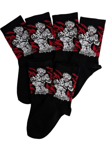 6’li Anime Jujutsu Kaisen Tenis Kolej Çorap