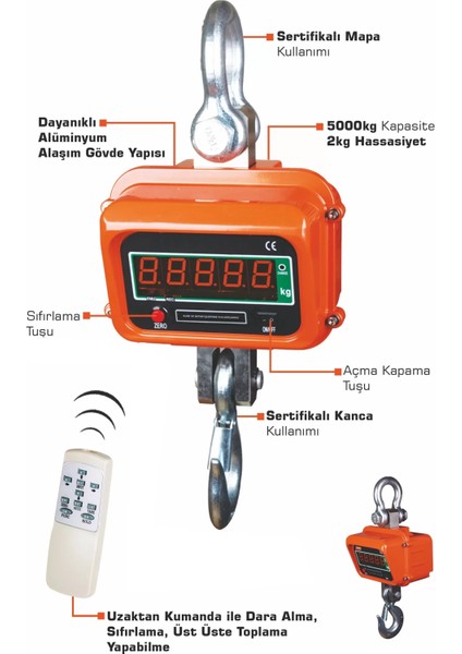Sh 15 Ton 5 kg Kancalı Vinç Baskülü modelleri