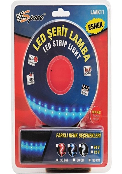 Ledli Şerit Lamba 24V Mavi 30CM / LAAK11-5