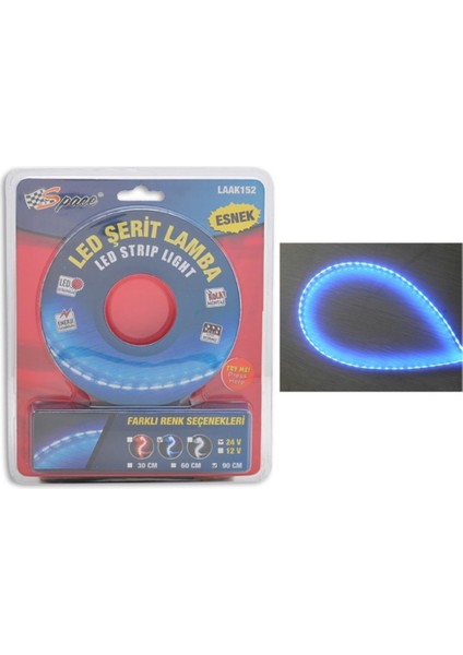 Ledli Şerit Lamba 12V Mavi (30CM) / LAAK152-2