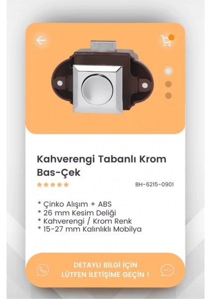 Mobilya Kilidi Bas-Cek Yuvarlak