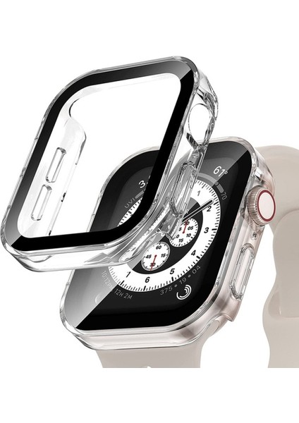 Apple Watch 6 7 8 9 44MM 45MM Uyumlu Rubber Kasa Ekran Koruyucu 360 Kılıf Kapak