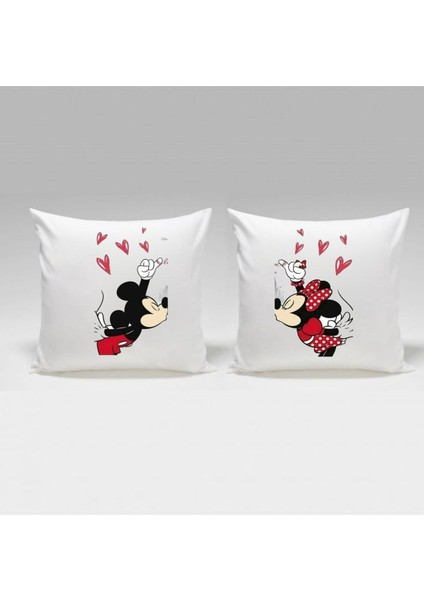 Sevgililer Gunu Mickey ve Minnie Birbirini Tamamlayan Cift Yastik