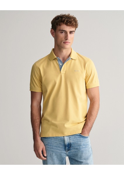 Erkek Sarı Regular Fit Logolu Polo 2062026.726
