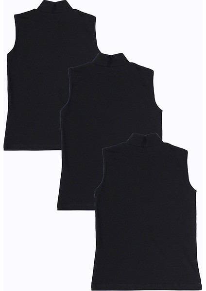 Kadın Sıfır Kol Boğazlı Body 3lü Set Ten