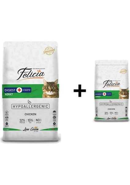 Tavuklu Yetişkin Kedi Maması 12 kg + 1 Adet Felicia Tavuklu Yetişkin Kedi Maması 2 kg
