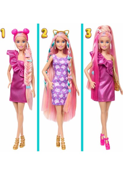 Upuzun Muhteşem Saçlı Bebekler Pembe Saçlı Bebek JDC85 fırsatları