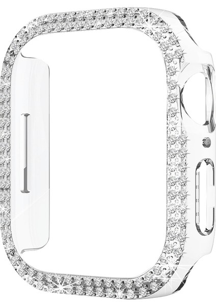 Apple Watch 10. Nesil 46MM Uyumlu Parlak Taşlı 360 Tam Koruma Kapak Kılıf