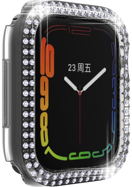 Apple Watch 10. Nesil 46MM Uyumlu Parlak Taşlı 360 Tam Koruma Kapak Kılıf