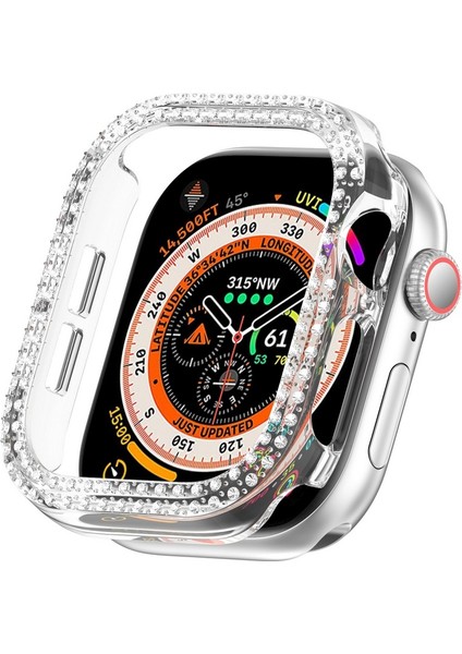 Apple Watch 10. Nesil 46MM Uyumlu Parlak Taşlı 360 Tam Koruma Kapak Kılıf