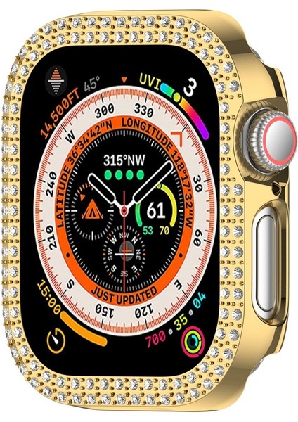 Apple Watch 10. Nesil 46MM Uyumlu Parlak Taşlı 360 Tam Koruma Kapak Kılıf