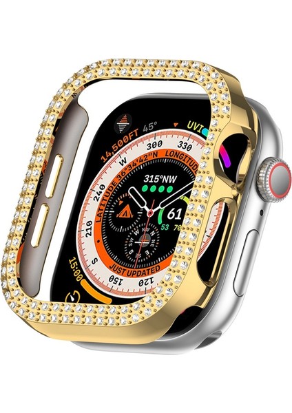 Apple Watch 10. Nesil 46MM Uyumlu Parlak Taşlı 360 Tam Koruma Kapak Kılıf