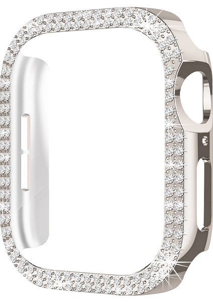 Apple Watch 10. Nesil 46MM Uyumlu Parlak Taşlı 360 Tam Koruma Kapak Kılıf