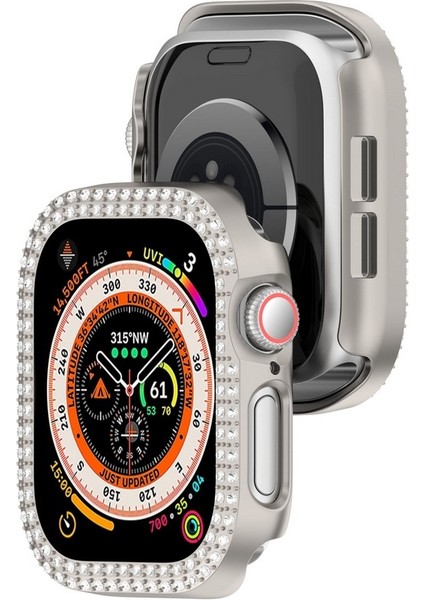 Apple Watch 10. Nesil 46MM Uyumlu Parlak Taşlı 360 Tam Koruma Kapak Kılıf