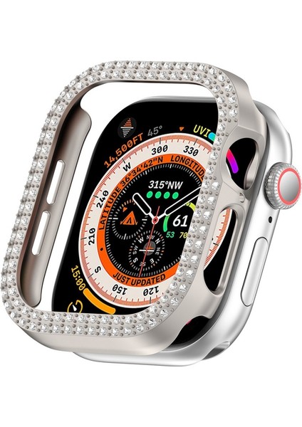 Apple Watch 10. Nesil 46MM Uyumlu Parlak Taşlı 360 Tam Koruma Kapak Kılıf