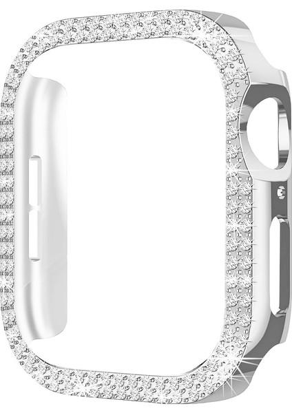 Apple Watch 10. Nesil 46MM Uyumlu Parlak Taşlı 360 Tam Koruma Kapak Kılıf