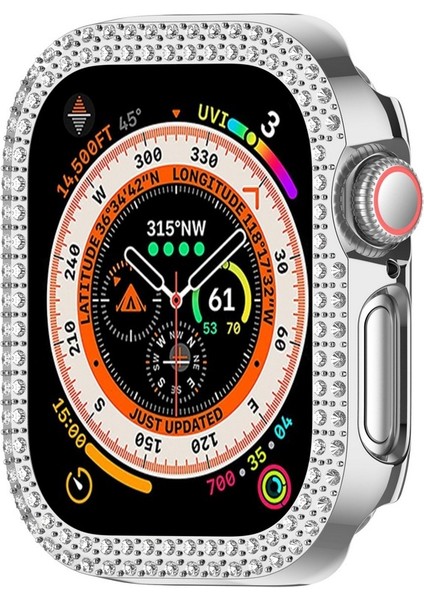 Apple Watch 10. Nesil 46MM Uyumlu Parlak Taşlı 360 Tam Koruma Kapak Kılıf