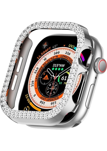 Apple Watch 10. Nesil 46MM Uyumlu Parlak Taşlı 360 Tam Koruma Kapak Kılıf