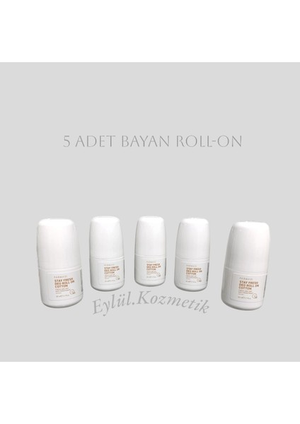 Stay Fresh Deo Roll On Cotton 50 ml Kadın (5 Adet Roll-On)