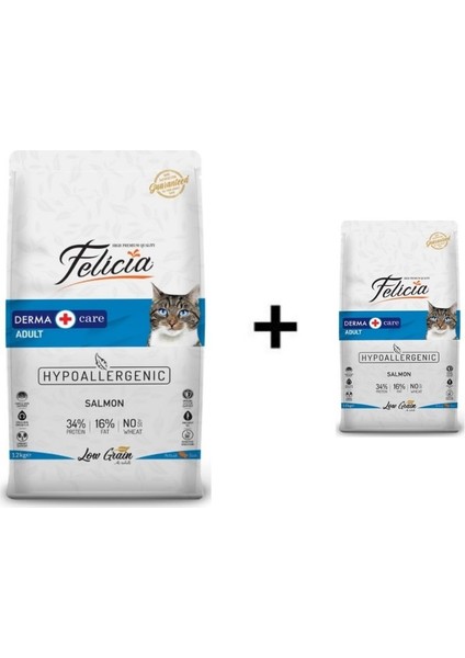 Somonlu Yetişkin Kedi Maması 12 kg + 1 Adet Felicia Somonlu Yetişkin Kedi Maması 2 kg