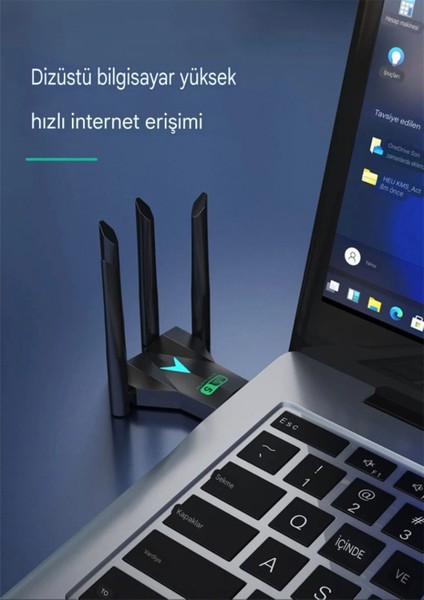 1300 Mbps Wifi 5 Yüksek Hızlı 5Ghz 4 Anten Usb 3.0 Çift Bant Wifi Adaptör 1300Mbps