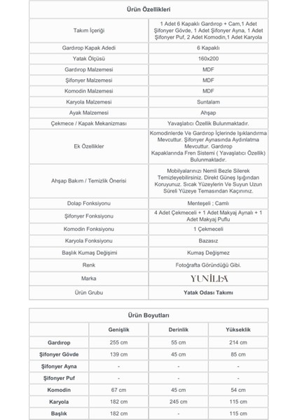 Tetraa Yatak Odası Takımı