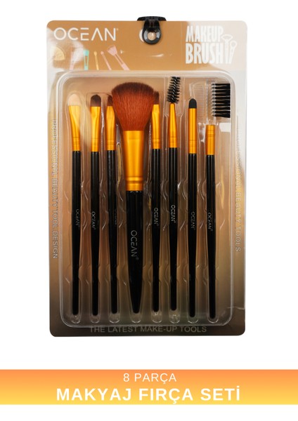 Makyaj Fırça Seti, 8 Parça Temel Makyaj Fırça Seti