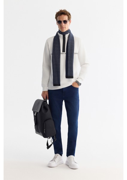 Erkek Ekru Dik Yaka Fermuarlı Baskılı Pamuklu Regular Fit Sweatshirt A42Y1367 modelleri
