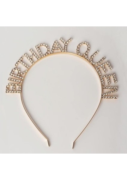 Birthday Queen Swarovski Taşlı Gold Taç