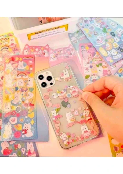 20 Sayfa Kawaii Mini Sticker, Çıkartma, Okul Etketi